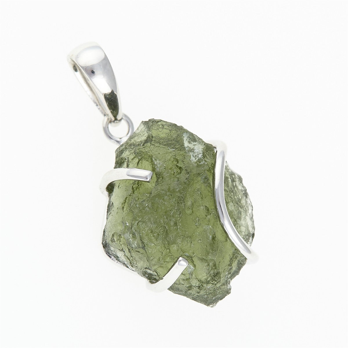 Silver pendant with a moldavite SM12114