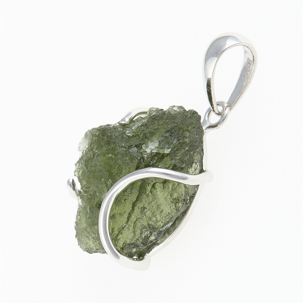 Silver pendant with a moldavite SM12114
