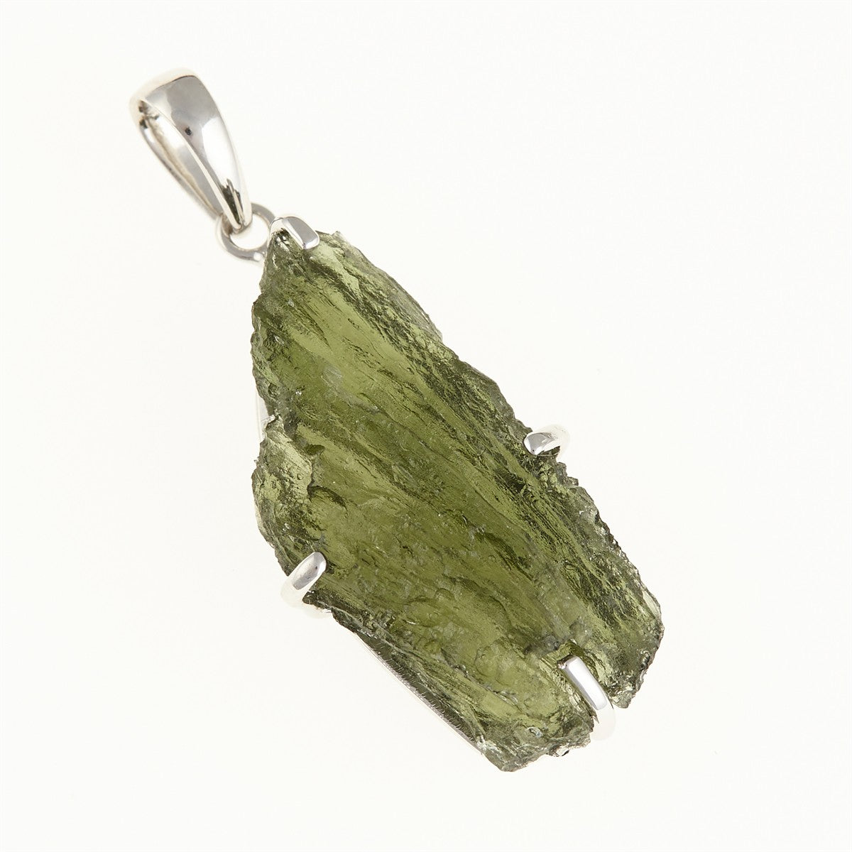 Silver pendant with a moldavite SM12128