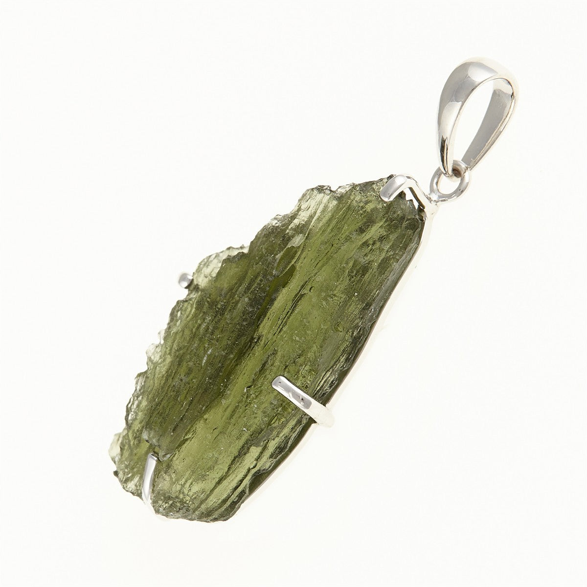 Silver pendant with a moldavite SM12128