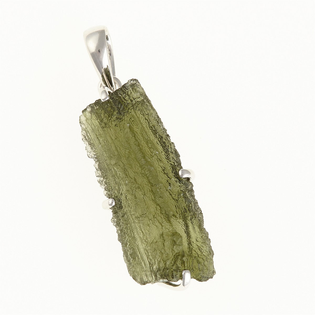 Silver pendant with a moldavite SM12130