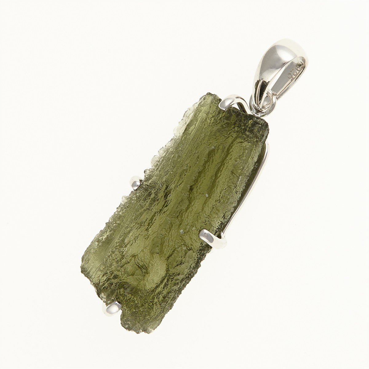Silver pendant with a moldavite SM12130