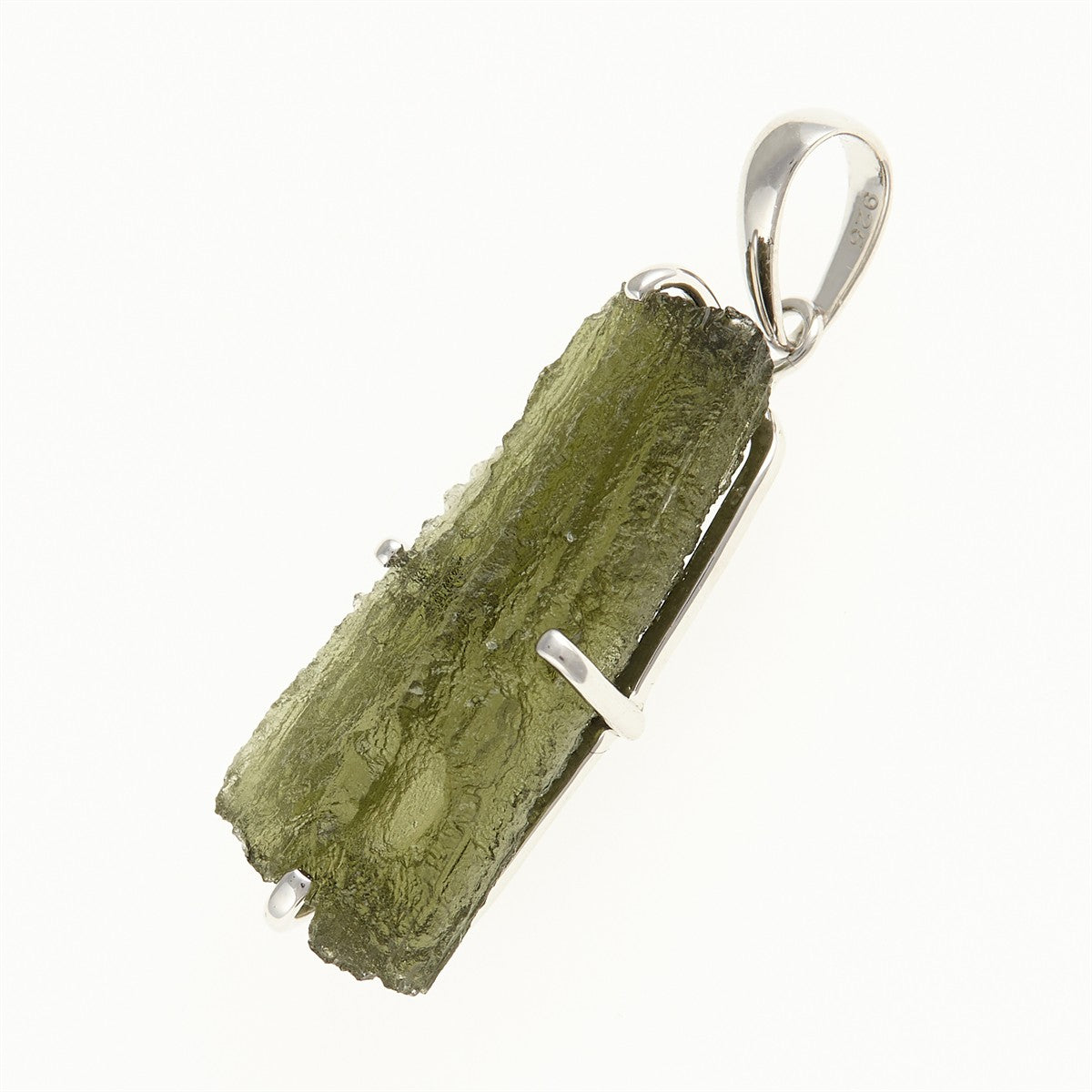 Silver pendant with a moldavite SM12130