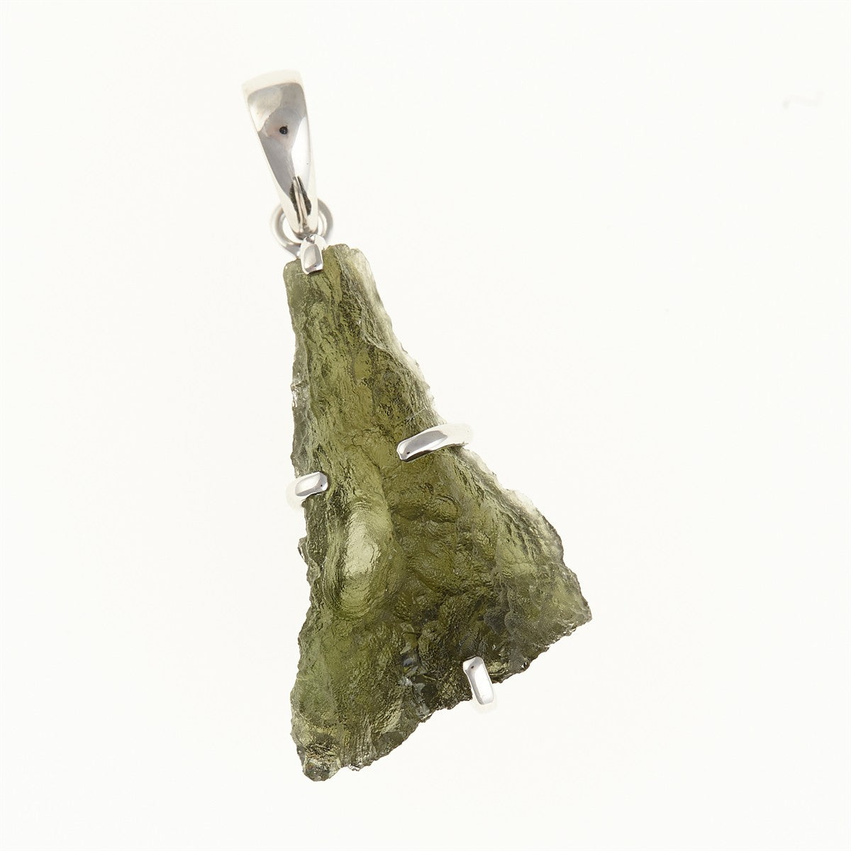 Silver pendant with a moldavite SM12134