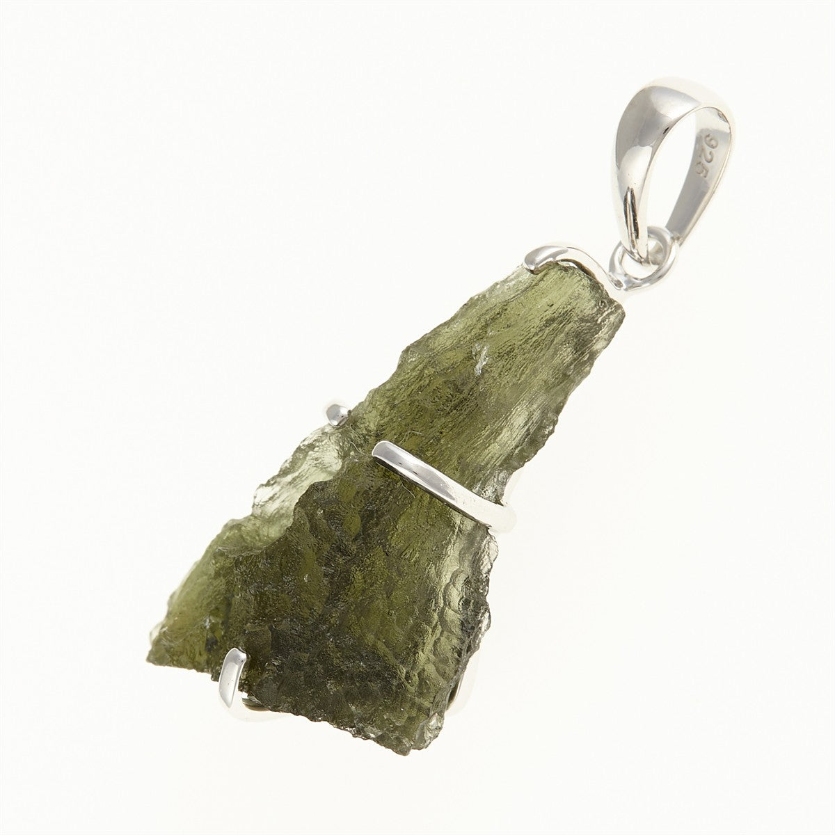 Silver pendant with a moldavite SM12134