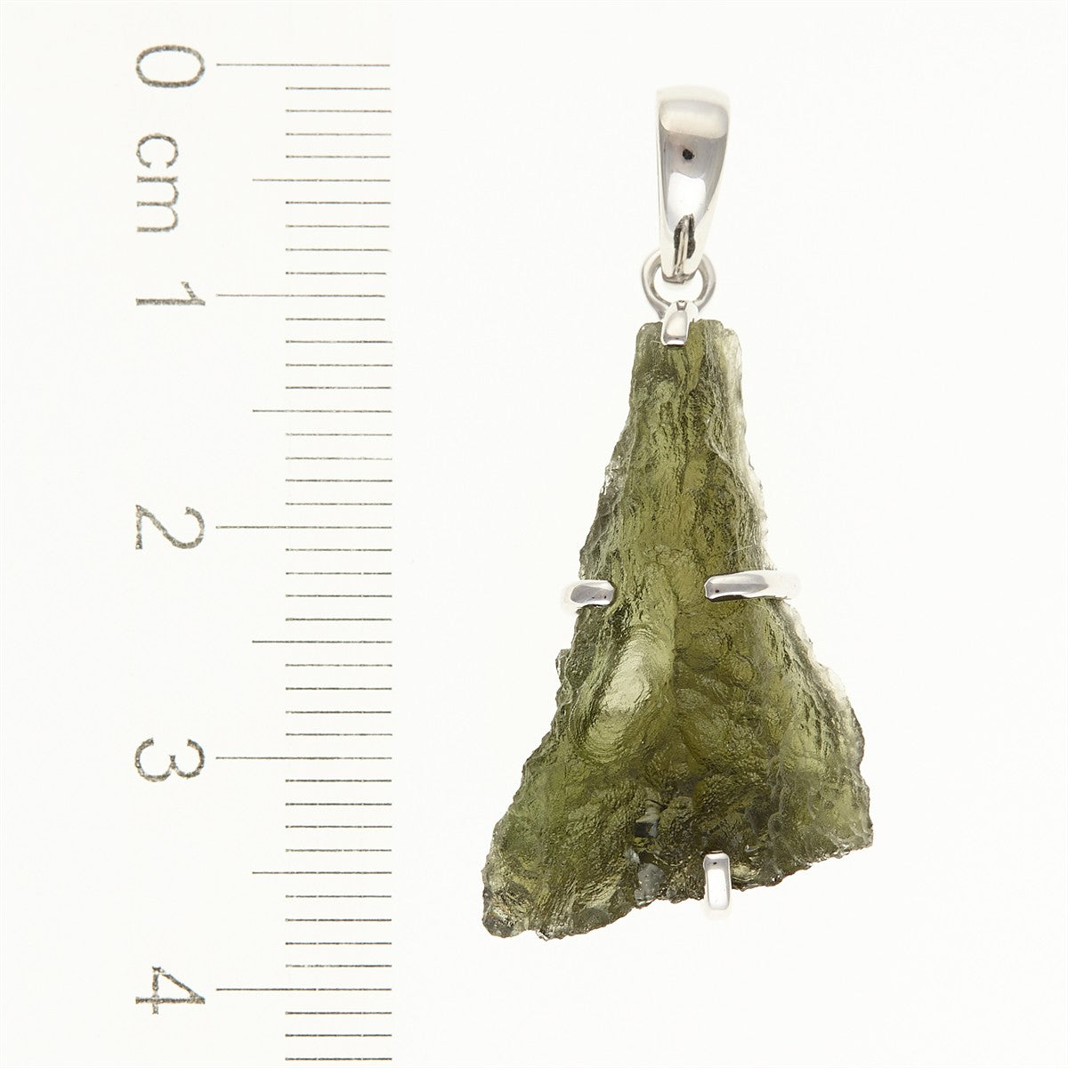 Silver pendant with a moldavite SM12134