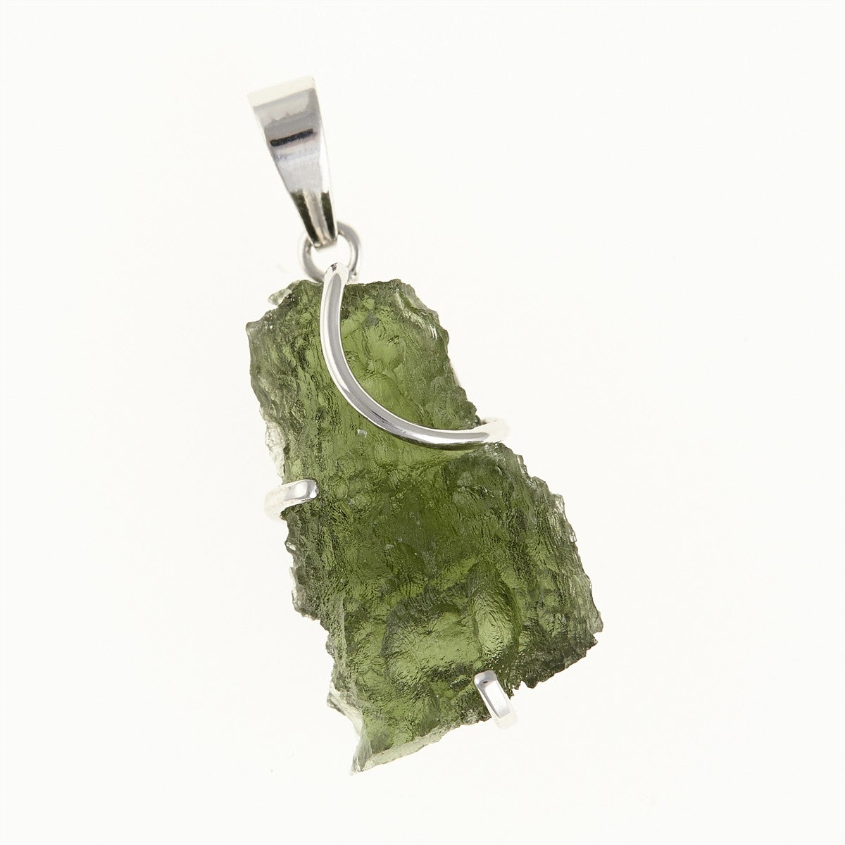 Silver pendant with a moldavite SM12144