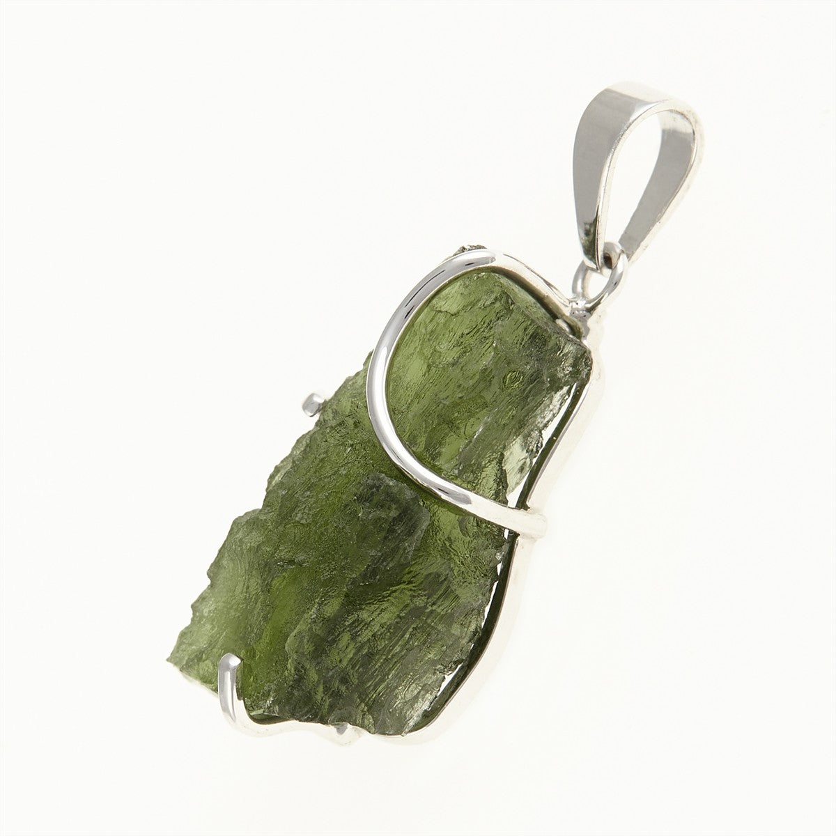 Silver pendant with a moldavite SM12144