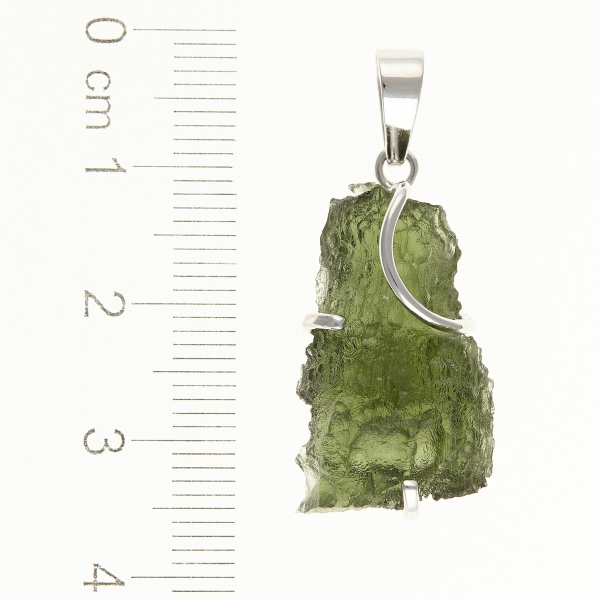 Silver pendant with a moldavite SM12144