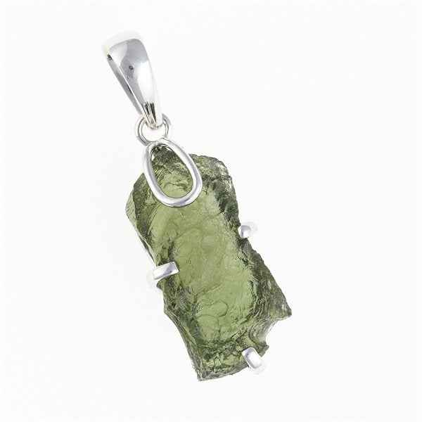 Ciondolo in argento con codice moldavite SM120146