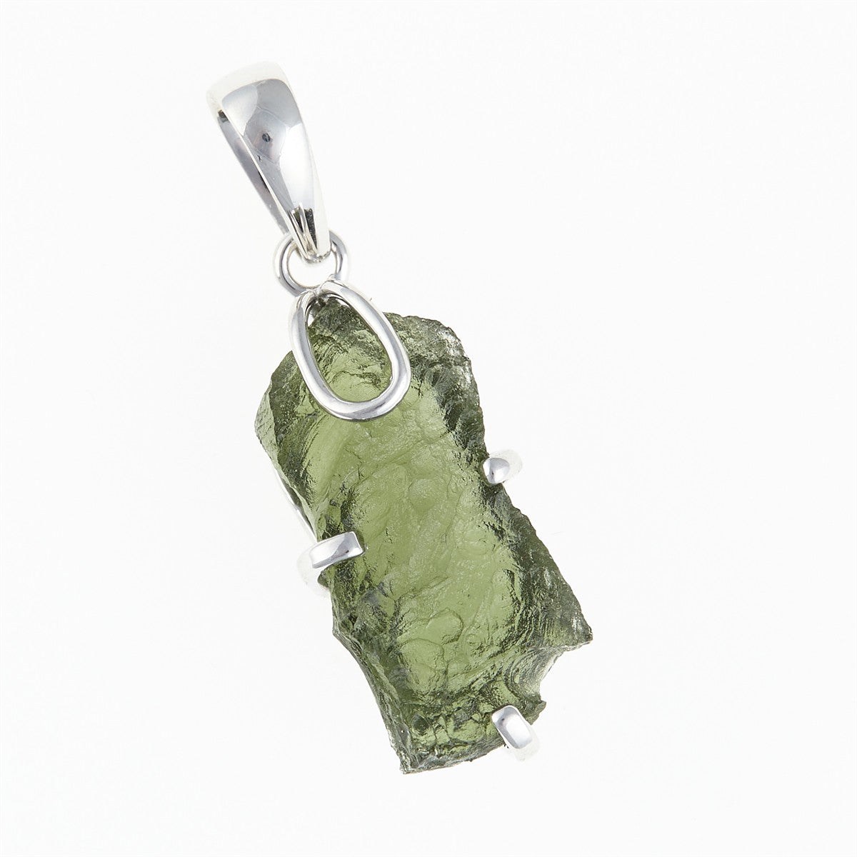 Silver pendant with a moldavite SM120146