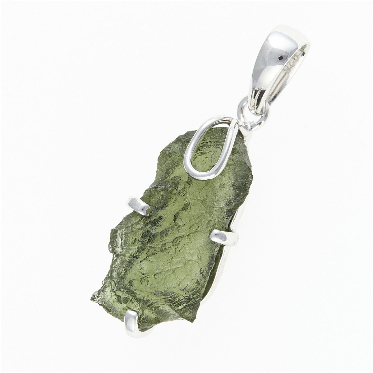 Silver pendant with a moldavite SM120146