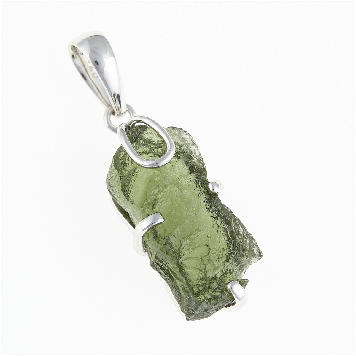 Silver pendant with a moldavite SM120146