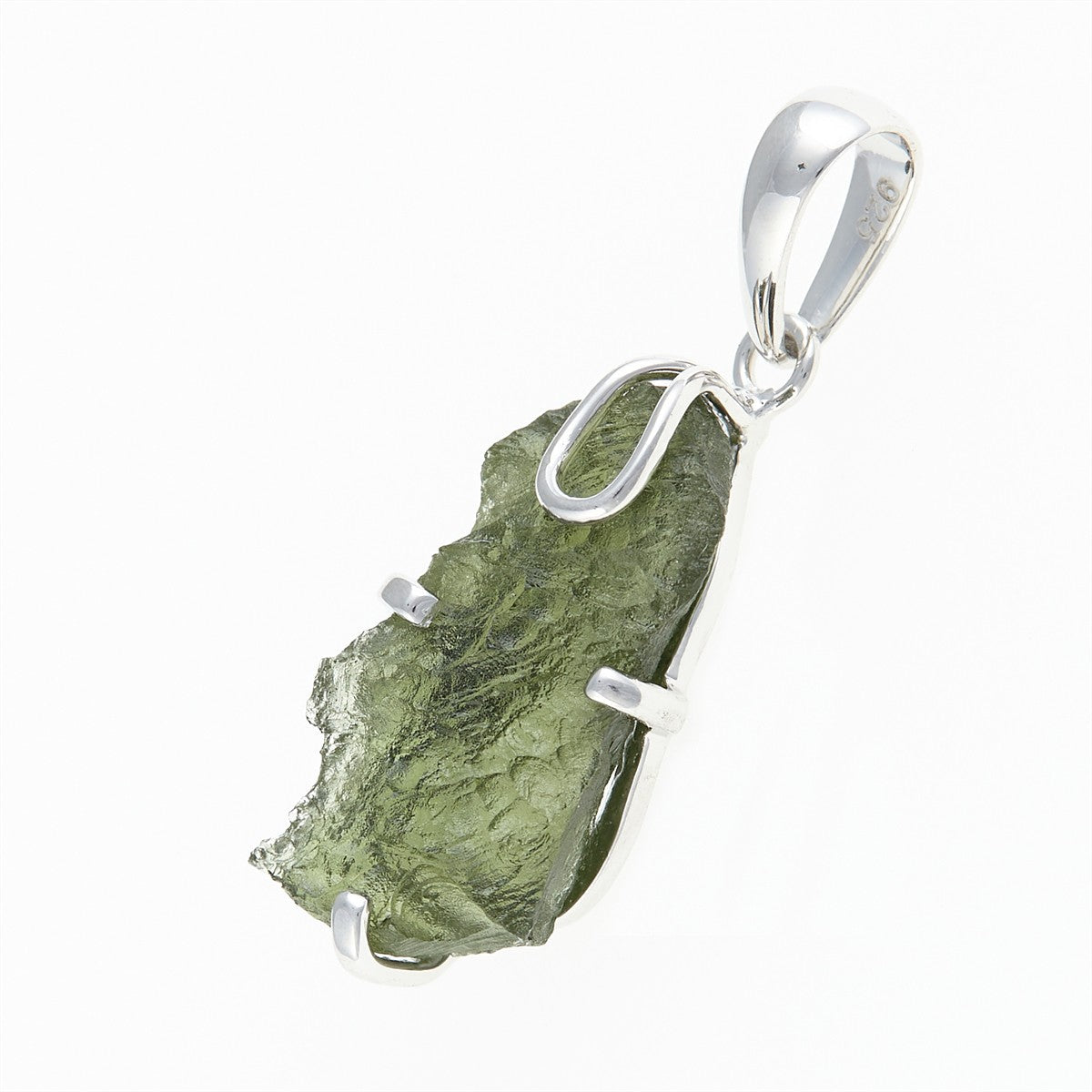Silver pendant with a moldavite SM120146