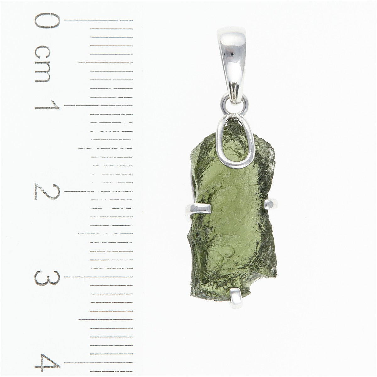 Silver pendant with a moldavite SM120146