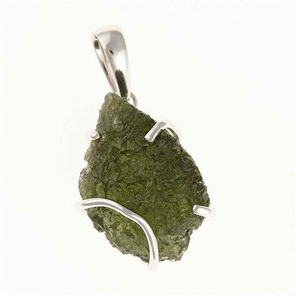 Ciondolo in argento con codice moldavite SM12151