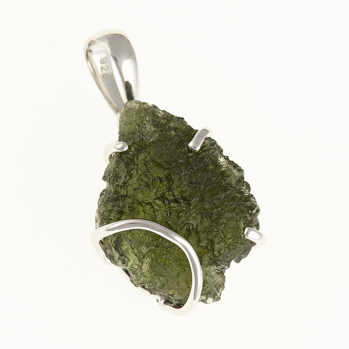 Silver pendant with a moldavite SM12151