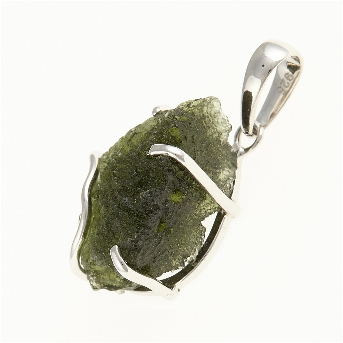 Silver pendant with a moldavite SM12151