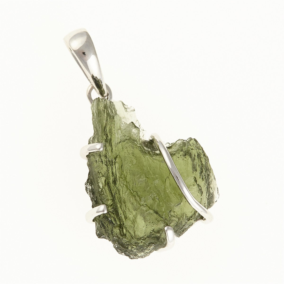 Silver pendant with a moldavite SM12152