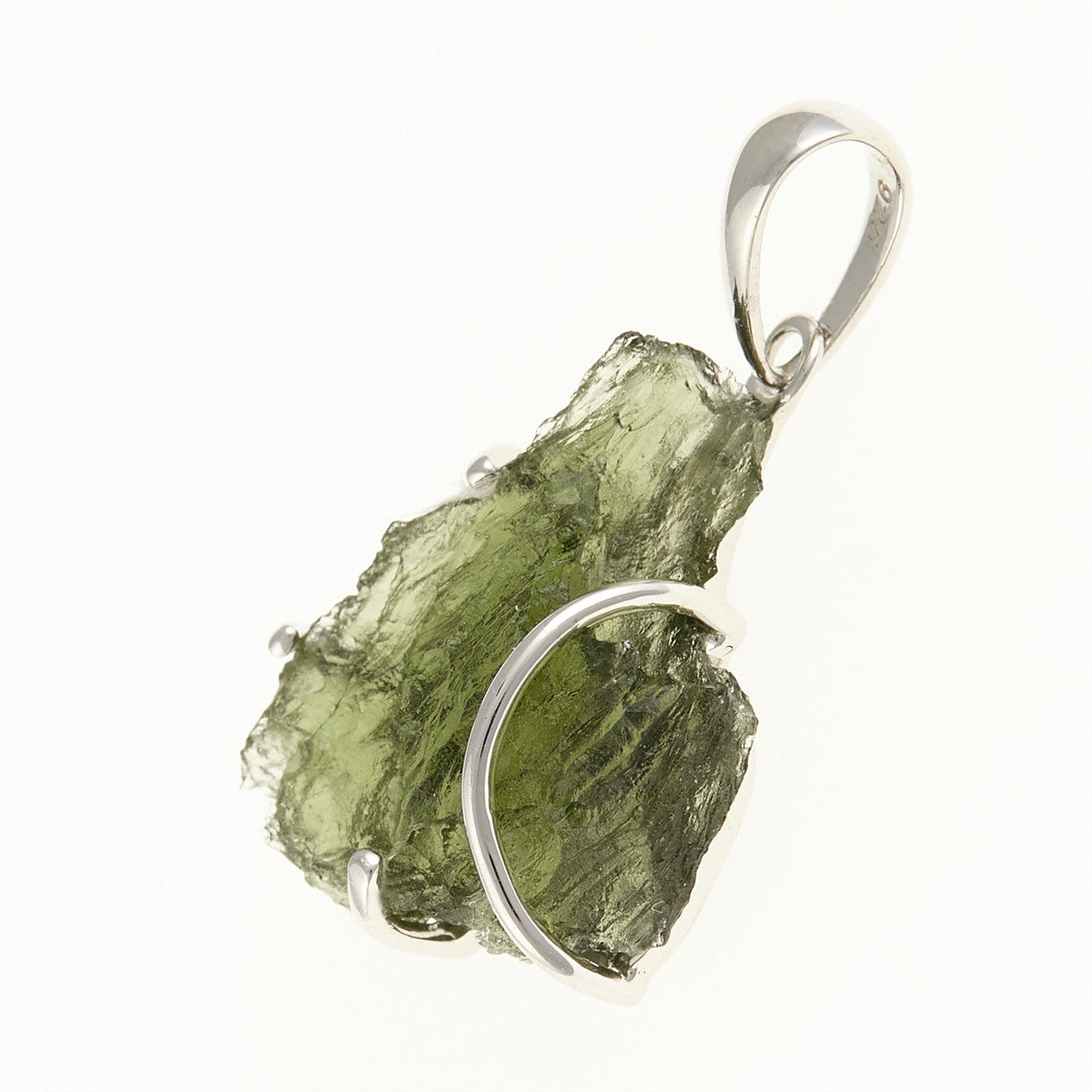 Silver pendant with a moldavite SM12152