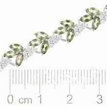 Silver bracelet with moldavites and zirconia SPB101