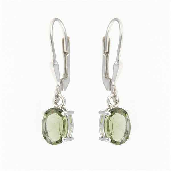 Orecchini in argento con codice moldavite 044-4