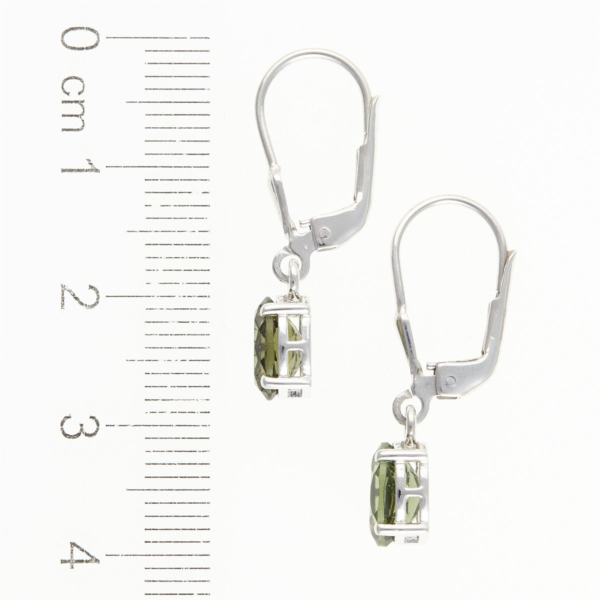 Silver earrings with moldavite 044-4