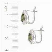 Orecchino in argento con moldavite e zirconi 048Z-1