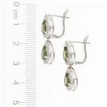 Orecchino in argento con moldavite e zirconi 049Z-1