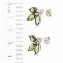 Orecchini in argento con moldaviti e zirconi SPE102-2