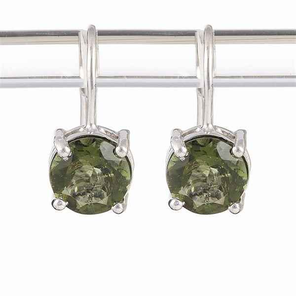 Orecchino in argento con codice moldavite 107-4