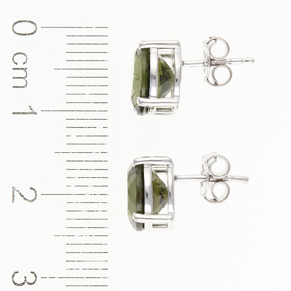 Silver earrings with moldavites 109-2