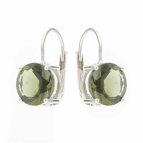 Orecchino in argento con codice moldavite 109-4