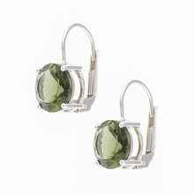 Orecchino in argento con codice moldavite 109-4