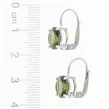 Orecchino in argento con codice moldavite 109-4