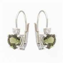 Orecchini in argento con moldaviti e zirconi - Cuore 150Z-4