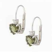Orecchini in argento con moldaviti e zirconi - Cuore 150Z-4