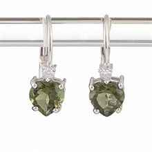Orecchini in argento con moldaviti e zirconi - Cuore 150Z-4