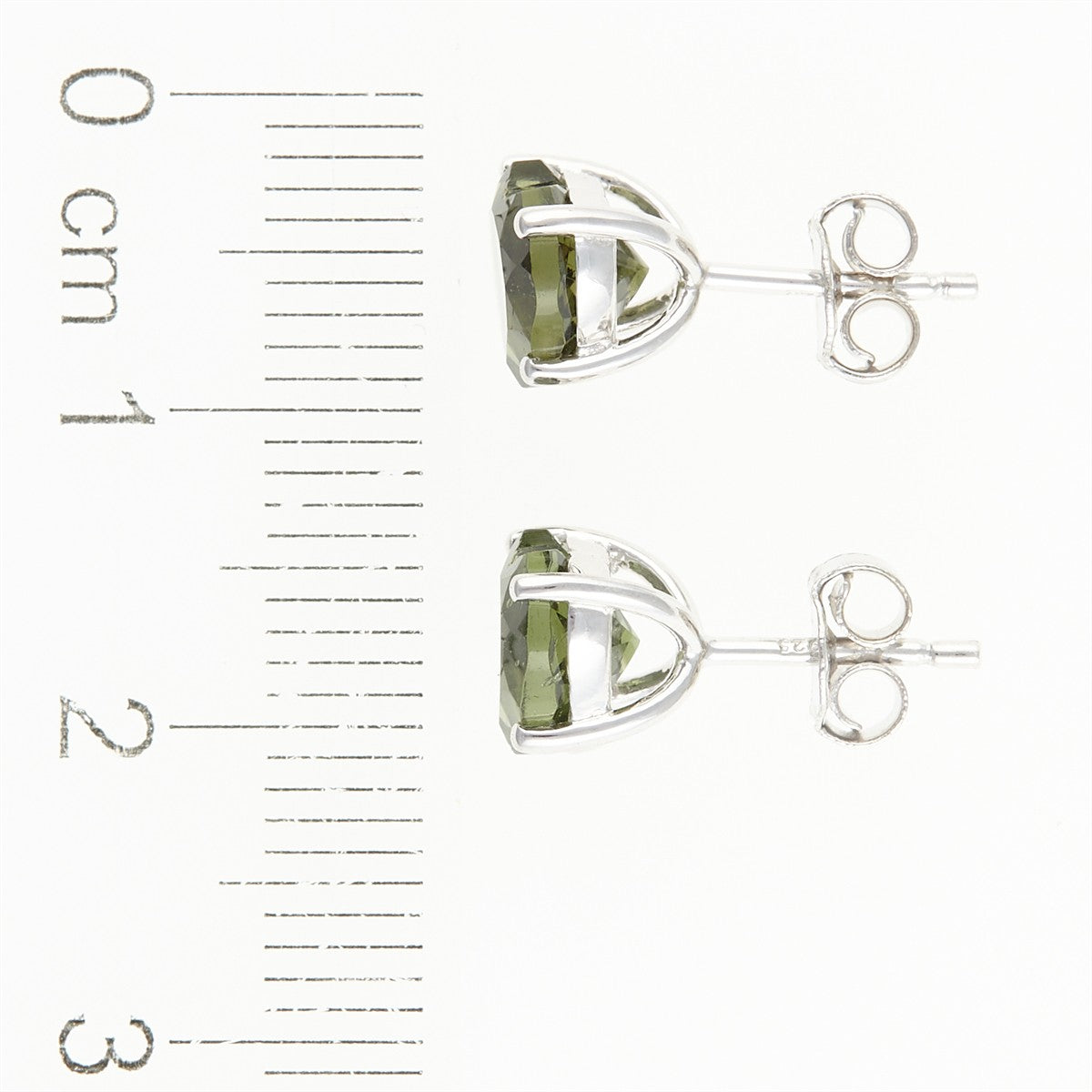 Silver earrings with moldavites - heart - 152-2
