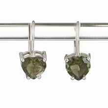 Orecchini in argento con moldaviti - cuore 152-4