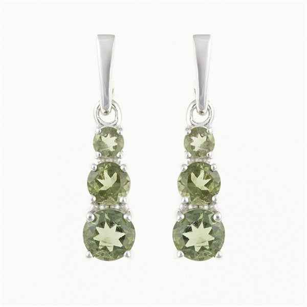 Orecchini in argento con codice moldavite 267-2