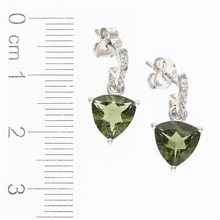 Orecchini in argento con moldaviti e zirconi - cuore 283Z-2