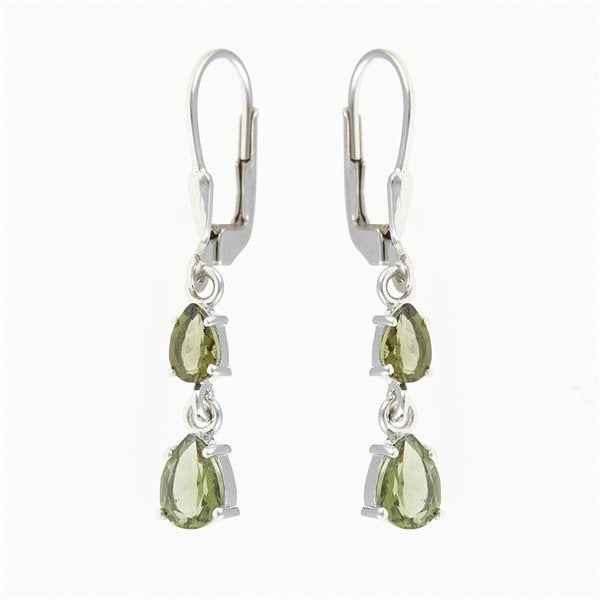 Orecchini in argento con codice moldavite 312-4