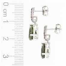 Orecchini in argento con moldavite e granati 328G-2