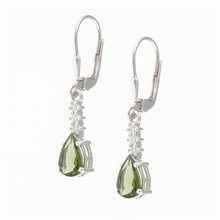 Orecchino in argento con moldavite e zirconi 411Z-4