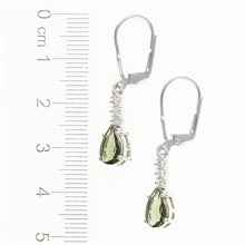 Orecchino in argento con moldavite e zirconi 411Z-4