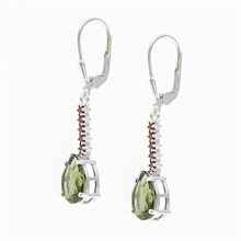 Orecchini in argento con moldavite e granati 412G-4