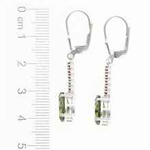 Orecchini in argento con moldavite e granati 412G-4