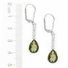 Orecchino in argento con moldavite e zirconi 412Z-4