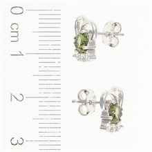 Orecchini in argento con moldaviti e zirconi 414Z-2